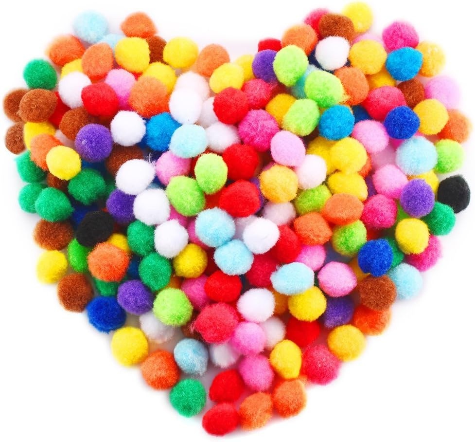 image:imageCaydo 400 Pieces 1 Inch Pom Poms for Crafts 20 Colors Bulk Pompom Balls for Home Decorations and Kids Creative Craft DIY Material1inch