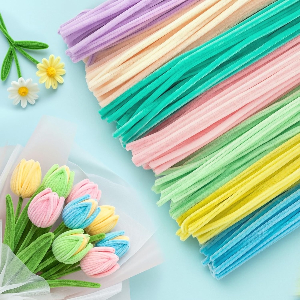 image:imageCaydo 200 Pieces Macaroon Color Pipe Cleaners Craft Chenille Stems for DIY Art Creative Crafts Party and Home Decorations 12 Inch x 6 mm