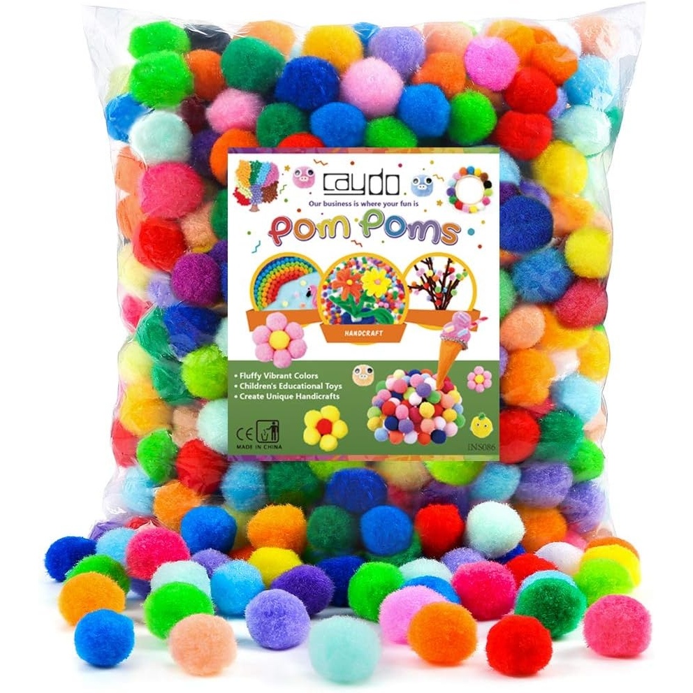 image:imageCaydo 400 Pieces 1 Inch Pom Poms for Crafts 20 Colors Bulk Pompom Balls for Home Decorations and Kids Creative Craft DIY Material1inch
