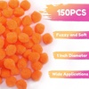 image:imageCaydo 1 Inch Orange Pom Poms 150 Pieces Fuzzy Pompom Balls for Kids Creative Arts and Crafts School Project Supplies Craft Decorations