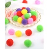 image:imageCaydo 100 Pieces 13 Inch Assorted Large Cat Toy Balls Soft Kitten Pom poms Ball for Cats to Play
