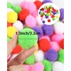 image:imageCaydo 100 Pieces 13 Inch Assorted Large Cat Toy Balls Soft Kitten Pom poms Ball for Cats to Play