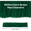image:imageCaydo 100 Pieces Moss Green Pipe Cleaners Craft Flexible Chenille Stems Bulk for Kids DIY Arts Crafts Project and Home Decoration 6 mm x 12 InchDark Green