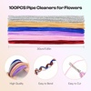 image:imageCaydo 100 Pieces Moss Green Pipe Cleaners Craft Flexible Chenille Stems Bulk for Kids DIY Arts Crafts Project and Home Decoration 6 mm x 12 InchGlitter Silver