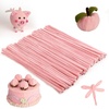 image:imageCaydo 100 Pieces Moss Green Pipe Cleaners Craft Flexible Chenille Stems Bulk for Kids DIY Arts Crafts Project and Home Decoration 6 mm x 12 InchJade Pink