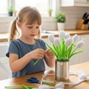 image:imageCaydo 100 Pieces Moss Green Pipe Cleaners Craft Flexible Chenille Stems Bulk for Kids DIY Arts Crafts Project and Home Decoration 6 mm x 12 InchWhite