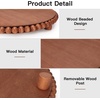 image:imageCaydo 13 Inch Wood Tray Risers for Display for Kitchen Decor Pedestal Stand for Countertop Round Wood Tray with Risers Kitchen Dining Room Table Coffee Table and Home Decor
