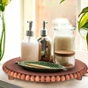 image:imageCaydo 13 Inch Wood Tray Risers for Display for Kitchen Decor Pedestal Stand for Countertop Round Wood Tray with Risers Kitchen Dining Room Table Coffee Table and Home Decor