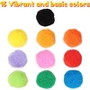 image:imageCaydo 130pcs 30pcs 2 Inch Large Pom Poms with 100pcs Wiggly Eyes Multicolor Pompoms for Valentines Day Decorations Arts and Crafts Kids DIY Projects