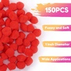 image:imageCaydo 150 Pieces Christmas Red Pom Poms 1inch Fuzzy Craft Pompom Balls for Kids DIY Creative Crafts Projects and Christmas Decorations