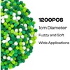 image:imageCaydo 1cm Green Pom Poms 500 Pieces Craft Pom Poms Balls for Kids Creative Arts and Crafts Project and Home DecorationsGradient Green