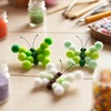 image:imageCaydo 1cm Green Pom Poms 500 Pieces Craft Pom Poms Balls for Kids Creative Arts and Crafts Project and Home DecorationsGradient Green