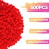 image:imageCaydo 1cm Green Pom Poms 500 Pieces Craft Pom Poms Balls for Kids Creative Arts and Crafts Project and Home DecorationsRed