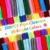 image:imageCaydo 200 Pieces Thick Pipe Cleaners Craft Supplies 20 Colors Chenille Stems for Kids Craft Projects and Valentines Day Decoration 9 mm x 12 Inch