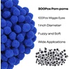 image:imageCaydo 300PCS Black Pom Poms with 100PCS Wiggle Eyes 1 Inch Pom Pom Balls for Kids Art and Craft Projects Making and Classroom Craft ActivitiesDark Blue