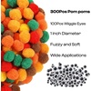 image:imageCaydo 300PCS Black Pom Poms with 100PCS Wiggle Eyes 1 Inch Pom Pom Balls for Kids Art and Craft Projects Making and Classroom Craft ActivitiesGradient Orange