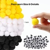 image:imageCaydo 300PCS Black Pom Poms with 100PCS Wiggle Eyes 1 Inch Pom Pom Balls for Kids Art and Craft Projects Making and Classroom Craft ActivitiesYellow