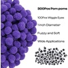 image:imageCaydo 400 pcs  300 Pieces Green Pom Poms for Crafts with 100 Wiggle Eyes 1 Inch Craft Pompom Balls for Kids Creative DIY Crafts and Easter DecorationsPurple