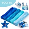image:imageCaydo 500 Pieces Blue Flowers Pipe Cleaners Craft Chenille Stems Bulk for DIY Art and Craft Projects Creative Gift and Home DecorationsGradient Blue