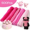 image:imageCaydo 500 Pieces Blue Flowers Pipe Cleaners Craft Chenille Stems Bulk for DIY Art and Craft Projects Creative Gift and Home DecorationsGradient Pink