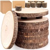 image:imageCaydo 10 Pieces 1112 Inch Wood Slices for Centerpieces with 10 PCS Wood Table Number Holders and 10 PCS Card for Wedding Table Centerpiece Decoration Woodland Themed Parties Baby Showers