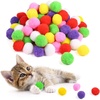 image:imageCaydo 100 Pieces 13 Inch Assorted Large Cat Toy Balls Soft Kitten Pom poms Ball for Cats to Play