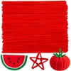 image:imageCaydo 100 Pieces Moss Green Pipe Cleaners Craft Flexible Chenille Stems Bulk for Kids DIY Arts Crafts Project and Home Decoration 6 mm x 12 InchBright Red