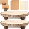 image:imageCaydo 2 Pieces 1012 Inch Large Wood Slices with Table Holders as Wood Cake Stands Serving Trays for Table Centerpiece Wedding Party Baby Showers Housewarming