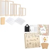 image:imageCaydo 3 Pieces Paper Making Frame Kit Papermaking Mould and Deckle with MeshA4 A5 A6 5 x 7 Inches 75 x 98 Inches 98 x 13 Inches amp Wooden Flower Press Kit 11x11 10 Layers for Adults