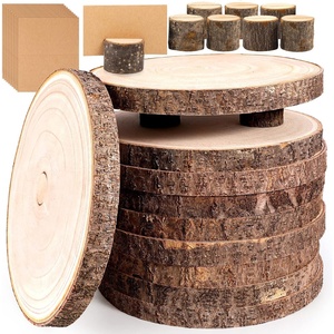 image:imageCaydo 10 Pieces 1112 Inch Wood Slices for Centerpieces with 10 PCS Wood Table Number Holders and 10 PCS Card for Wedding Table Centerpiece Decoration Woodland Themed Parties Baby Showers