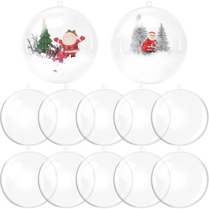 image:imageCaydo 10 Set 120mm Plastic Clear Ornament Balls Large Christmas Tree Balls for Halloween Christmas Craft Wedding Decoration Hanging Ornaments