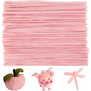 image:imageCaydo 100 Pieces Moss Green Pipe Cleaners Craft Flexible Chenille Stems Bulk for Kids DIY Arts Crafts Project and Home Decoration 6 mm x 12 InchJade Pink