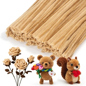 image:imageCaydo 100 Pieces Moss Green Pipe Cleaners Craft Flexible Chenille Stems Bulk for Kids DIY Arts Crafts Project and Home Decoration 6 mm x 12 InchLight Brown