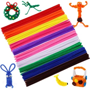 image:imageCaydo 100 Pieces Moss Green Pipe Cleaners Craft Flexible Chenille Stems Bulk for Kids DIY Arts Crafts Project and Home Decoration 6 mm x 12 InchMulticolor