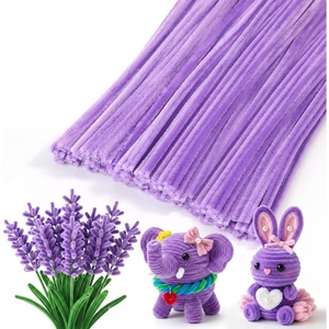 image:imageCaydo 100 Pieces Moss Green Pipe Cleaners Craft Flexible Chenille Stems Bulk for Kids DIY Arts Crafts Project and Home Decoration 6 mm x 12 InchTaro Purple