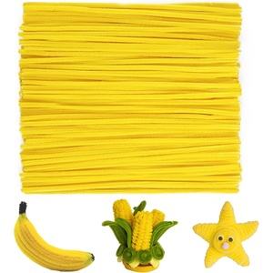 image:imageCaydo 100 Pieces Moss Green Pipe Cleaners Craft Flexible Chenille Stems Bulk for Kids DIY Arts Crafts Project and Home Decoration 6 mm x 12 InchYellow