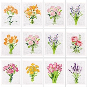 image:imageCaydo 12 Pack Sea Breeze Themed Diamond Painting Kits for Adults Full Drill 5D DIY Paint Gem Art A Relaxing Craft for Home Wall Decor6x6inchFloral