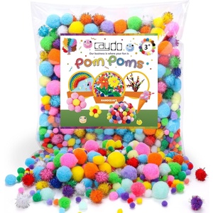 image:imageCaydo 1200PCS 1050Pcs Multicolor Pom Poms Assorted Sizes amp Colors Craft Pompom Balls with 150pcs Wiggly Eyes for Kids Arts and Craft Projects and Decorations
