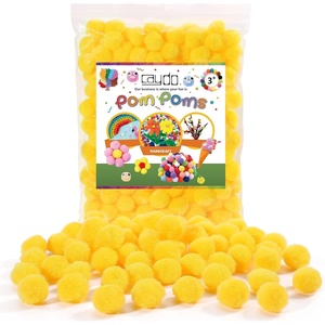 image:imageCaydo 150 Pack 1 Inch Pom Poms Yellow Craft Pompoms Balls for Kids DIY Art Creative Crafts Projects and Decoration