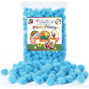 image:imageCaydo 150 Pieces Blue Craft Pom Poms 1 Inch Fuzzy Pompom Puff Balls for Arts and Crafts Projects Making and Decorations