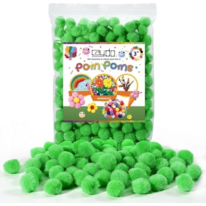 image:imageCaydo 150 Pieces Green Pom Poms 1 inch Craft Pompom Balls for Kids Art and Craft Projects Creative Decorations