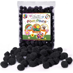 image:imageCaydo 150PCS 1 Inch Black Pom Poms Arts and Crafts Pom Poms Balls for DIY Art Creative Crafts Decorations