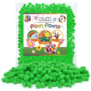image:imageCaydo 1cm Green Pom Poms 500 Pieces Craft Pom Poms Balls for Kids Creative Arts and Crafts Project and Home DecorationsGreen