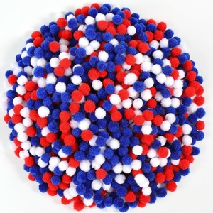image:imageCaydo 1cm Green Pom Poms 500 Pieces Craft Pom Poms Balls for Kids Creative Arts and Crafts Project and Home DecorationsRed White Blue