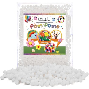 image:imageCaydo 1cm Green Pom Poms 500 Pieces Craft Pom Poms Balls for Kids Creative Arts and Crafts Project and Home DecorationsWhite