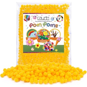 image:imageCaydo 1cm Green Pom Poms 500 Pieces Craft Pom Poms Balls for Kids Creative Arts and Crafts Project and Home DecorationsYellow