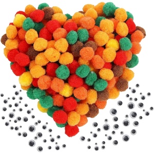 image:imageCaydo 300PCS Black Pom Poms with 100PCS Wiggle Eyes 1 Inch Pom Pom Balls for Kids Art and Craft Projects Making and Classroom Craft ActivitiesGradient Orange