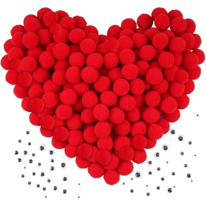 image:imageCaydo 300PCS Black Pom Poms with 100PCS Wiggle Eyes 1 Inch Pom Pom Balls for Kids Art and Craft Projects Making and Classroom Craft ActivitiesRed