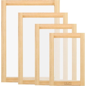 image:imageCaydo 4 Pieces 4 Size Screen Printing Frame with 110 Mesh for Screen Printing Beginners and Kids 9 x 51 Inch 106 x 67 Inch 122 x 82 Inch 14 x 10 Inch