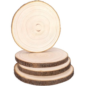 image:imageCaydo 4 Pieces 78 Inch Wood Slices for Centerpieces Natural Round Wood with Bark for Table Centerpiece Decoration Parties Wedding Housewarming
